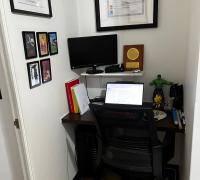 Espacio para escritorio o zona de trabajo.