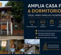 Amplia casa familiar de 2 pisos en sector Los Quillayes, La Florida, ubicada en un entorno residencial consolidado, tranquilo y de carácter familiar, al interior de pasaje con pavimentación recientemente renovada.  La propiedad cuenta con una excelente distribución y amplios espacios, ideal para familias numerosas, quienes requieren dormitorios adicionales para estudio, home office o recibir visitas.  Dispone de 6 dormitorios y 3 baños, con dormitorio principal ubicado en el primer piso, living, comedor.
