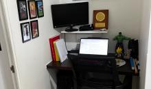 Espacio para escritorio o zona de trabajo.