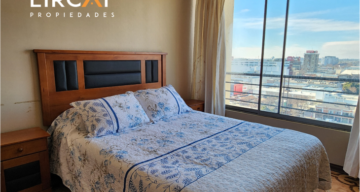 dormitorio matrimonial con hermosa vista hacia la cordillera