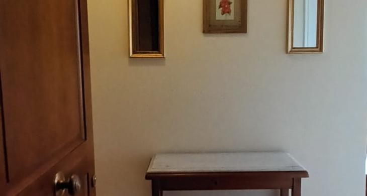 ACCESO PRINCIPAL CON MUEBLE DECORATIVO, PISO FLOTANTE, 